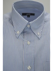 Hellblaues klassisches Herrenhemd aus Vichy-Popeline - Button Down - Grino