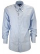 Klassiek Lichtblauw Gestreept Poplin Heren Overhemd - Button Down - Grino