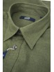 Classic Military Green Plain Light Flannel Men's Shirt - Grino