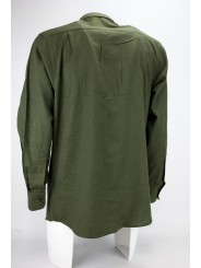 Класічная ваенная зялёная простая светлая фланелевая мужчынская кашуля - Grino