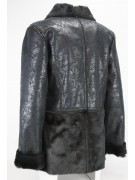 Jacket, Down Jacket Women 42 S Black Glossy Eco Leather - VLab
