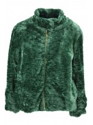 Jacket Woman In Eco Fur Type Astrakhan 46 L Green - VLab