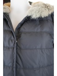 Escudo de down chaqueta con Capucha de Piel de las Mujeres de 48 XL Negro - la Victoria
