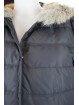Escudo de down chaqueta con Capucha de Piel de las Mujeres de 48 XL Negro - la Victoria