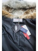 Coat down jacket with Fur Hood Women's 48 XL Black - Victory