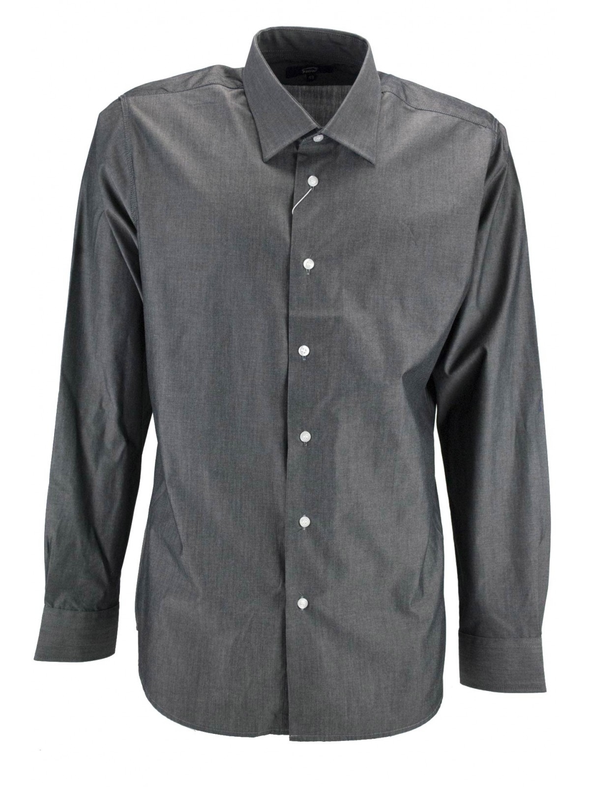 Dark Gray Men's Shirt 43 French Collar - slim fit