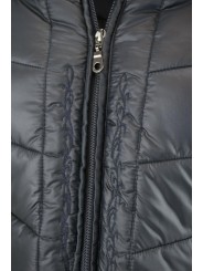 Gewatteerde jas Vrouwen is 44 M Zwart-met bontkraag - Zwart Modder