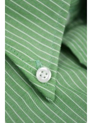 ButtonDown Herrenhemd grün weiß gestreift - M 40-41 - klassische Passform