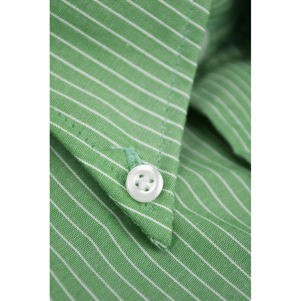 Мужчынская кашуля ў зялёную белую палоску ButtonDown - M 40-41 - класічны крой