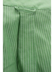 ButtonDown Groen Wit Gestreept Heren Overhemd - M 40-41 - klassieke pasvorm