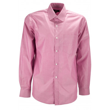 Camisa Hombre Rosa Coral Cuello Abierto - M 40-41 - slim fit