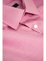 Koraalroze Heren Overhemd Spread Collar - M 40-41 - slim fit