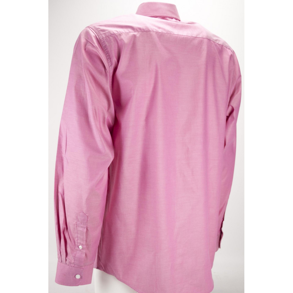 Chemise homme rose corail col italien - M 40-41 - coupe slim
