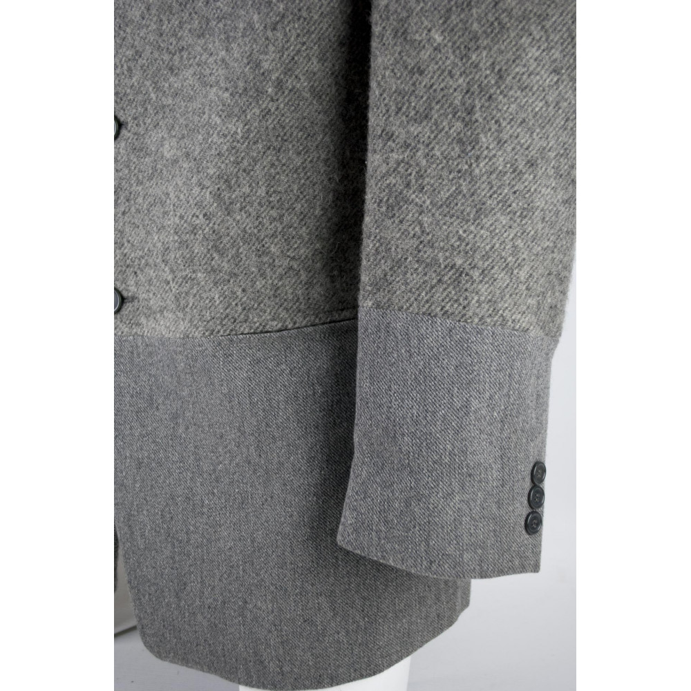 Men's Jacket 50 Gray Wool Patchwork Classic 3Buttons