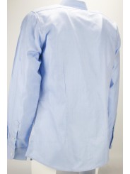 Camisa de cuello francés de espiga azul claro para hombre 41 - ajuste delgado
