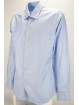 Hellblaues Herrenhemd mit französischem Kragen und Fischgrätenmuster 41 - Slimfit-Passform