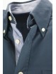 Dunkelblaues Button-Down-Herrenhemd aus Twill, Innenkragen mit hellblauen Streifen - Grino