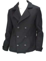 Double-Breasted Man Jacket 58 3XL Black Wool Cloth - Impervela