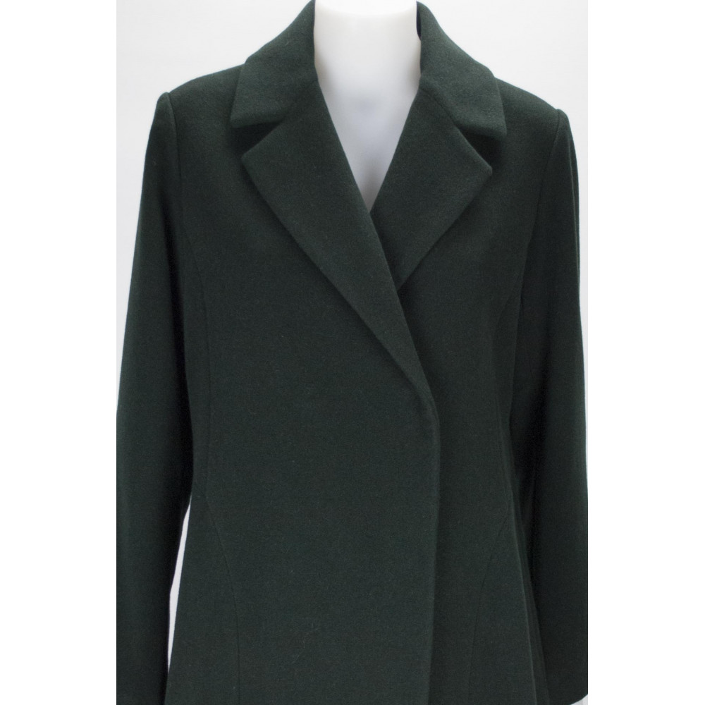 Lange Mantel Damen 46 L Tuch-Wolle-Grün - Montereggi