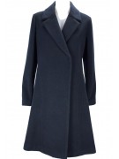 The Long coat Woman 48 XL Cloth Wool Dark Blue - Montereggi