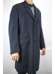 3/4 Man Coat 50 L Dark Blue Cloth Wool Cashmere Blend 3Buttons - Aladdin