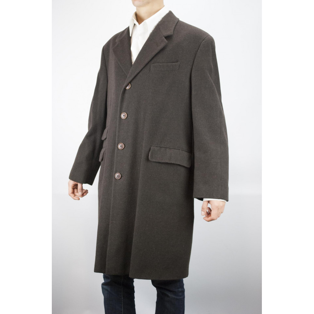 Men's 3/4 Coat 48 M Brown Cloth Wool Cashmere Blend Loro Piana - Reiss