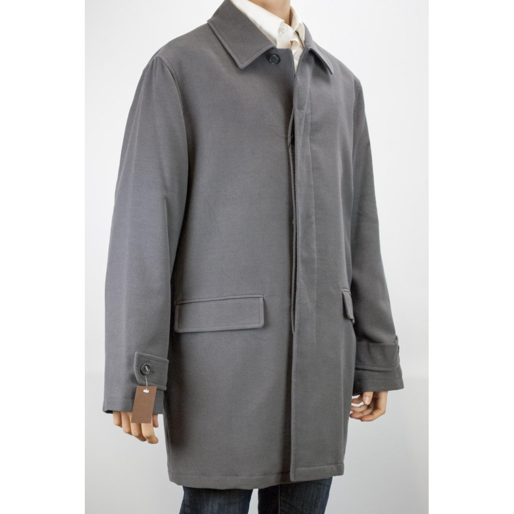 Lange jas voor heren 50 L Donkergrijze overjas van gehamerd fluweel - Kostuums, blazers en jassen voor heren