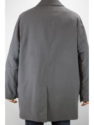 メンズロングジャケット50Lダークグレーハンマーベルベットオーバーコート-メンズスーツ、ブレザー、ジャケット