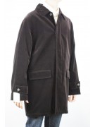 Lange herenjas 54 XXL bruine gladde fluwelen overjas - herenpakken, jassen en vesten