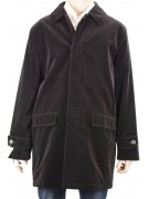 Men's Long Jacket 54 XXL Brown Smooth Velvet Overcoat - Men's Suits, Jackets and Vests