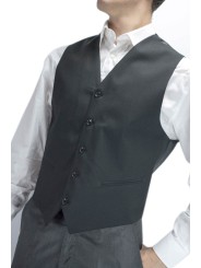 Classic Black Men's Vest with Frescolana Buttons - Sizes 46 48 50 52 54 56 58 60