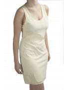 Damen kleid Mini Kleid Elegant M Elfenbein - Pailletten-und Perlenstickerei-motiv Blumen 