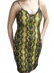 Elegante mini schede jurk vrouw M geel zwart kanten kralen en pailletten