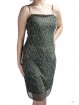 Elegant Mini Sheath Dress Woman M Dark Gray - Silver Crossed Beads