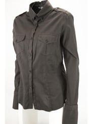 LES COPAINS-Shirt Verschraubt Damen Taschen 40-XS-Braun - Anzüge, Hemden, t-shirts