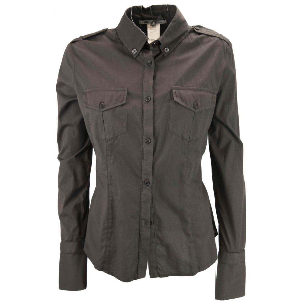 LES COPAINS Jacket Screwed Woman jacket Pockets 40 XS - Brown Dresses, Shirts, t-shirts
