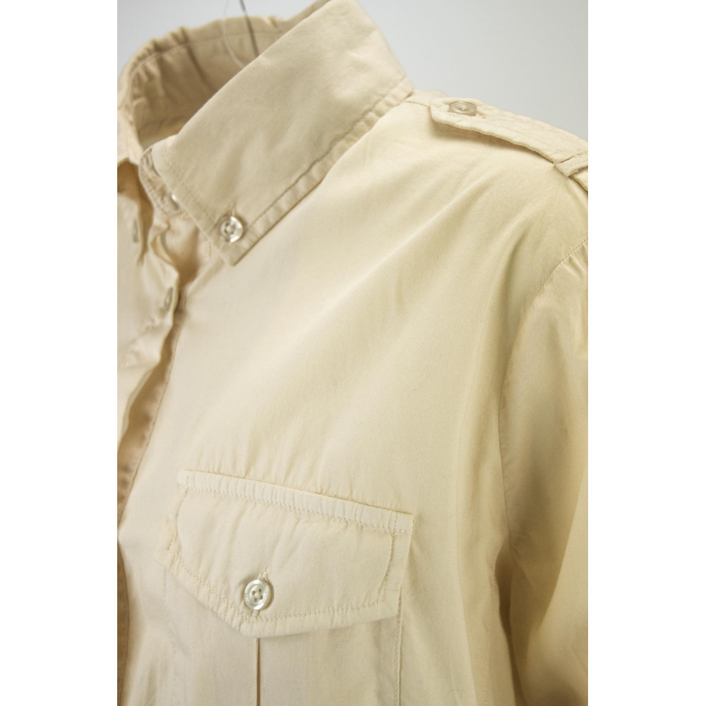 LES COPAINS WOMEN's SHIRT +jacket POCKETS BEIGE COTTON XL 48 - Dresses, Shirts, t-shirts