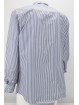 Classic Men's Shirt with Dark Blue Stripes on a White background - Spread collar