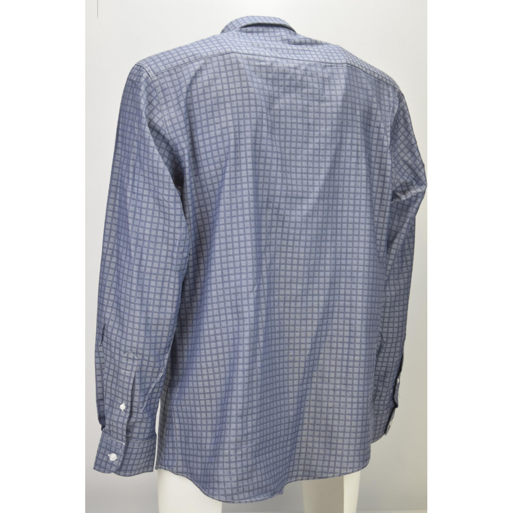 Klassisches Herrenhemd Hellblau mit kleinen strukturierten Karos - Button Down