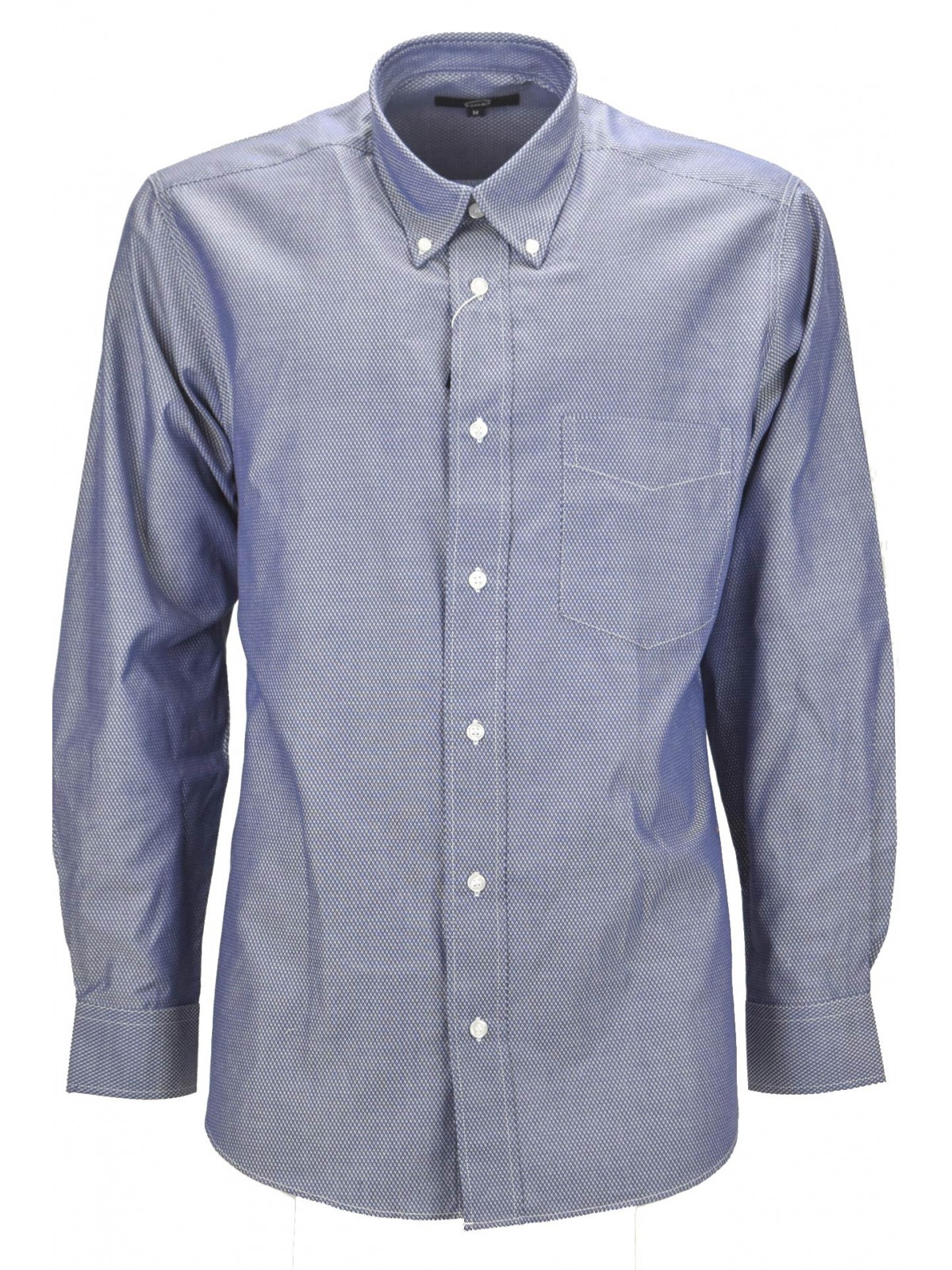 Classic Bluette Man Shirt Textured Diamonds - Button Down