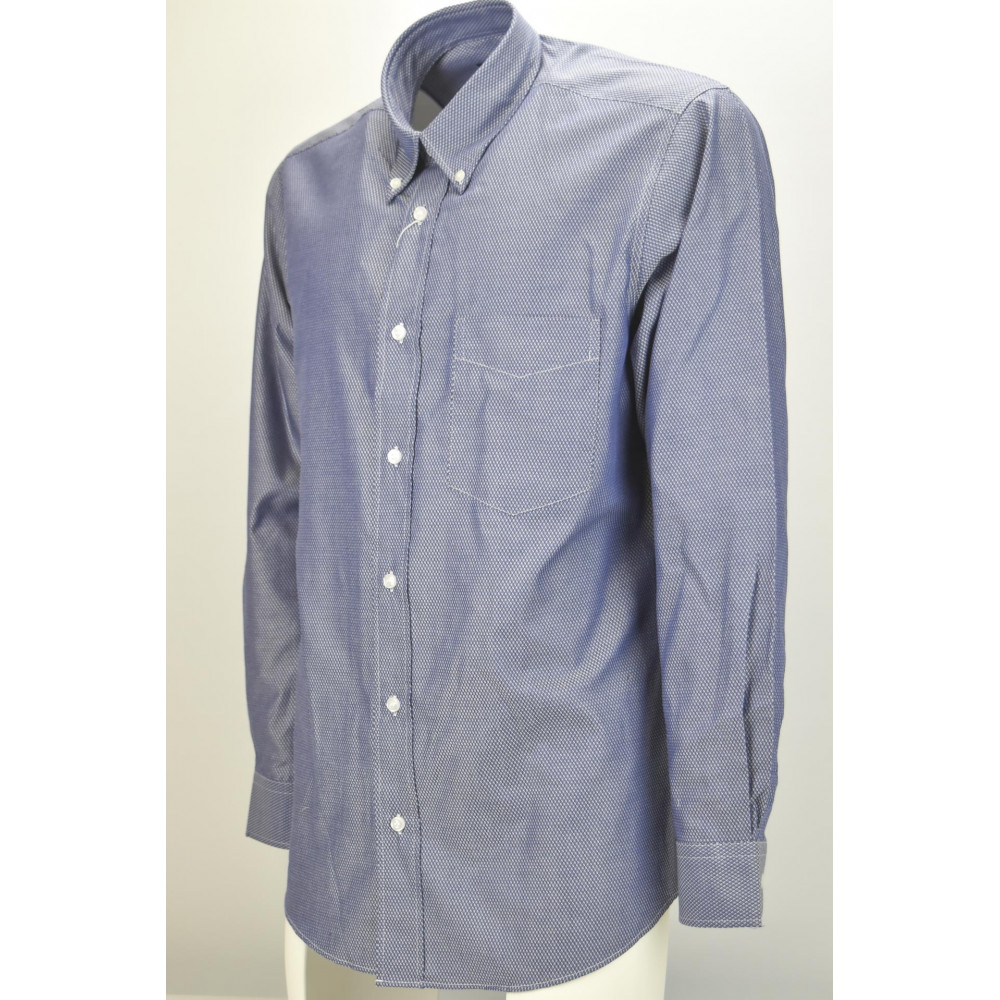 Camisa Hombre Classic Bluette Rombos Texturados - Botón Abajo