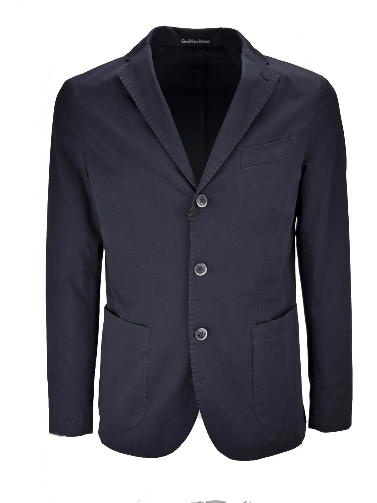 Casual Slimfit Jacket Man Dark Blue Cotton