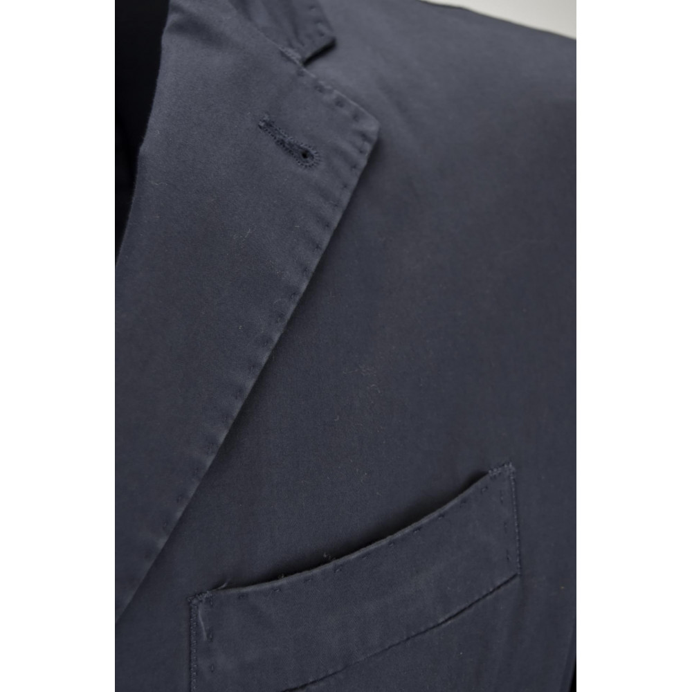 Casual Slimfit Jacket Man Dark Blue Cotton