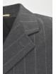 Men's Long Jacket 50 Pinstripe Gray Classic 4Buttons Pure Wool