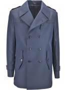 Manteau matelassé matelassé à double boutonnage imperméable bleu 52 XL pour homme