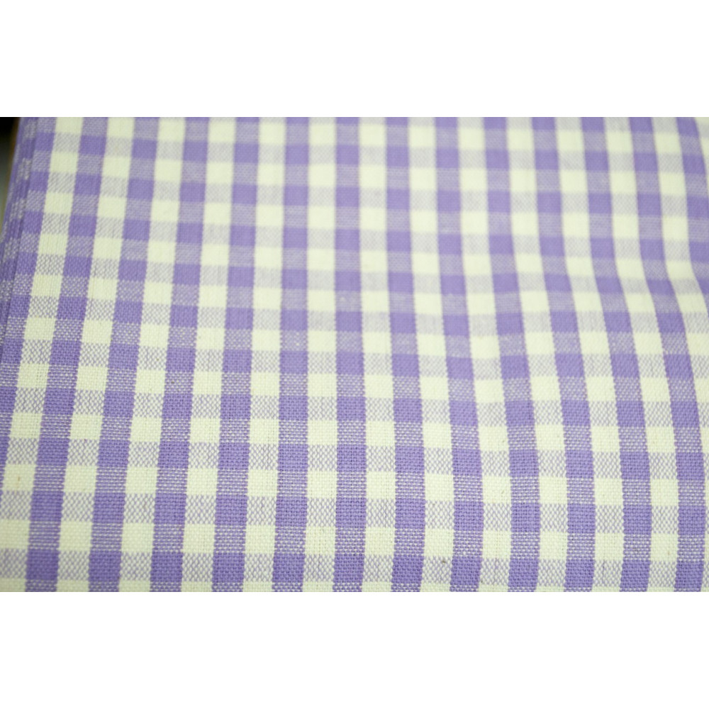 Fabric by Meter Squares Country Yellow Violet Blue Ecru - H180 Pure Cotton
