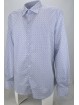 Camicia Uomo Elasticizzata Trifoglio Blu su Bianco collo Francese - Philo Vance - Astrid