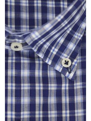 Camicia Uomo Blu Oxford Fiammato Button Down - Philo Vance - Carpineti