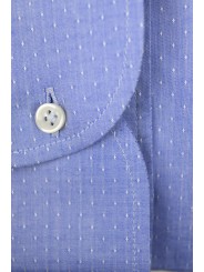 Hellblau gemustertes kleines formelles Herrenhemd mit gespreiztem Kragen - Philo Vance - Essex