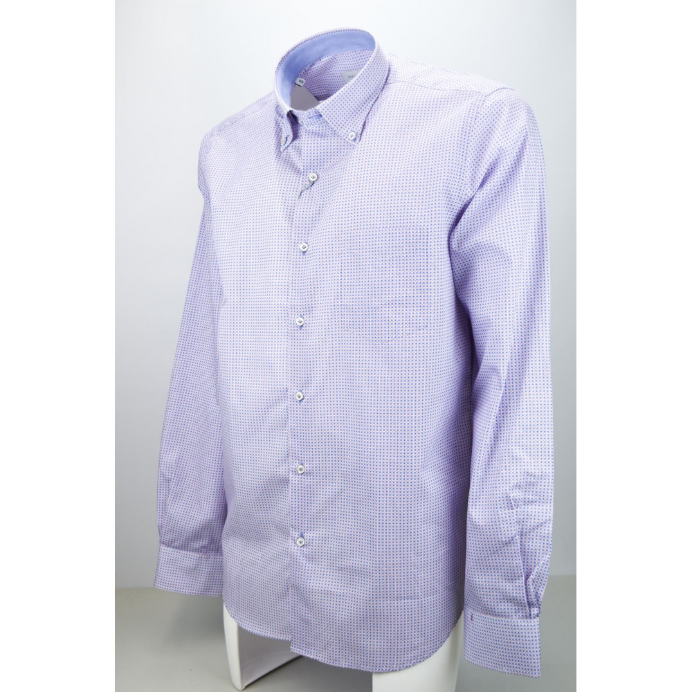 Klein Rood Blauw Heren Overhemd Met Knopen - Philo Vance - Garda